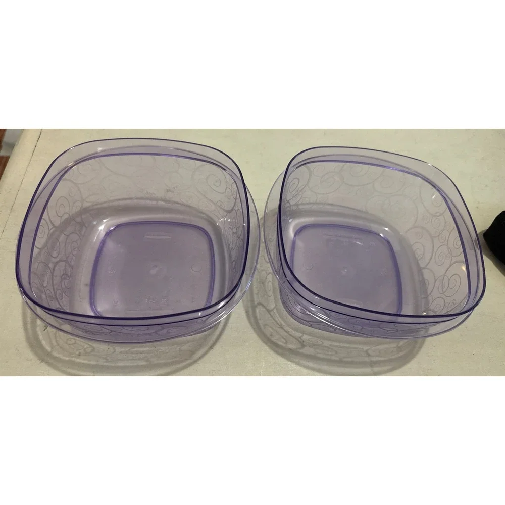 Rubbermaid Premier Purple Swirl 4x6 Container With Lids Food Storage Lot 2